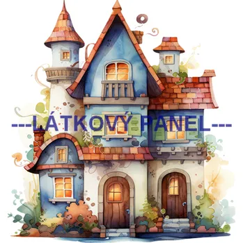 Látkový panel - Domečky - BAR-02 Velikost: 30x30cm, Materiál: Bavlna