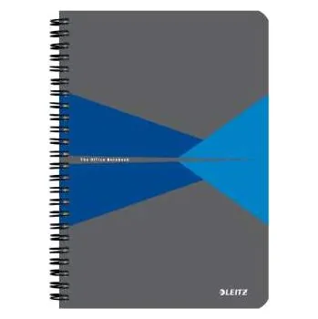 Kroužkový blok Leitz Office A5 linkovaný - modrý, 90 listů