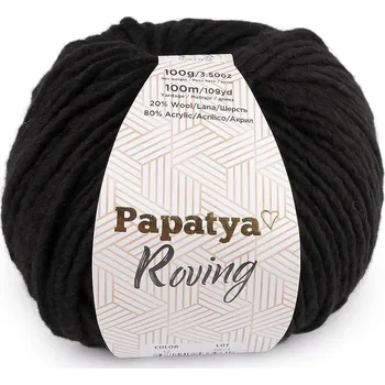 Pletací příze Papatya Roving 100 g - 6 (12) černá