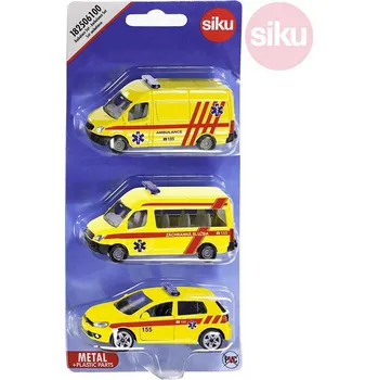 autíčko SIKU Auta žlutá Ambulance ČR set 3ks model kov blister 1825