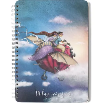 Kroužkový blok A5 Miluji svůj život - čistý 50 listů