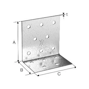 Tesařské kování SIMPSON úhel. spojka ANP 60x 60x2,5x 40 žár. pozink. ( ANP256640 )