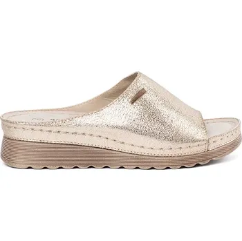 Dámské pantofle Exkluzívní nazouváky dámské zlaté platforma 40