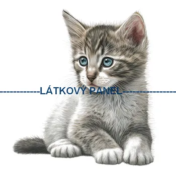 Látkový panel - Kočka - KČ-70 Velikost: 20x20cm, Materiál: Bavlna