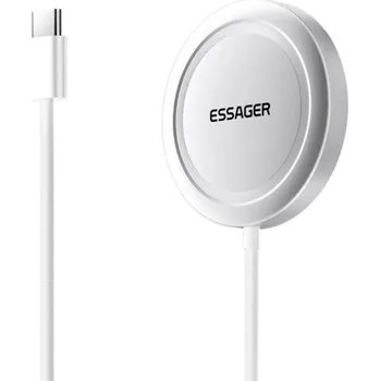 ESSAGER ES-WC11 Qi2 bezdrátová MagSafe nabíječka pro iPhone / AirPods - 15W - bílá