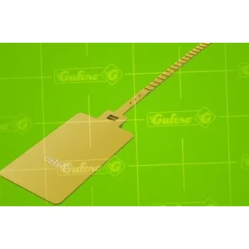 Stahovací páska Vázací pásek s obdélníkovým štítkem PP žlutý 7 x 315