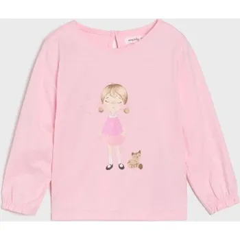 Dívčí tričko Sinsay - Tričko s třpytivou ozdobou - pastelová růžová - 395AJ-03X - 395AJ-03X-74