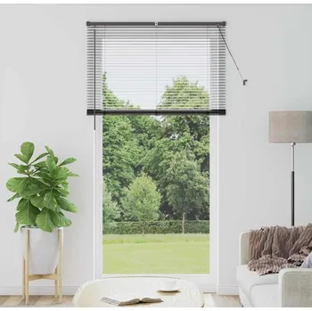 Roleta vidaXL Žaluziové rolety se záclonami Černá 220 x 120 cm Hliník [42006176]