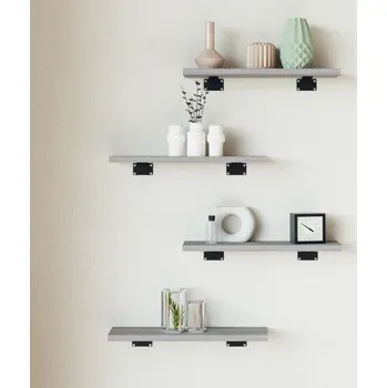 police vidaXL Nástěnné police 4 ks 40x10x1,5 cm kompozitní dřevo [805134] Barva: šedá sonoma