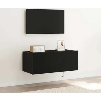 Televizní stolek vidaXL TV wall cabinet Černý dub 80 x 35 x 31 cm kompozitní dřevo [863108]