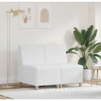 Pohovka vidaXL Modulová sedačka bez opěradel 2 pcs Bílá 55 x 74 x 82 cm [3399775]