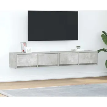 Televizní stolek vidaXL TV skříňky 2 ks 80x31x25,5 cm Dřevěné konstrukce [861513] Barva: Betonová šedá