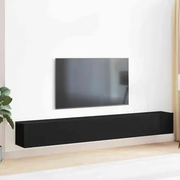 Obývací pokoj vidaXL Sestava TV skříněk Nástěnný 3 pcs Černý dub 80 x 30 x 30 cm [3333056]