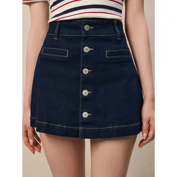 Dámská sukně Sinsay - Džínová mini sukně - námořnická modrá - 802FI-95J - 802FI-95J-38