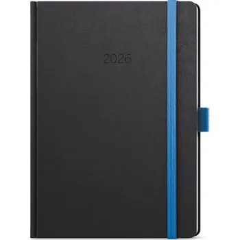 Diář Baloušek, s.r.o. TÝDENNÍ DIÁŘ A5 OSKAR S GUMIČKOU - NORA - MODRÁ - 2026 - MATNÝ STRUKTUROVANÝ POVRCH