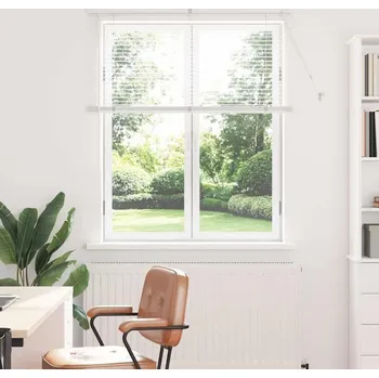 Roleta vidaXL Žaluzie na okno se záclonami Bílá Hliník [42005975]