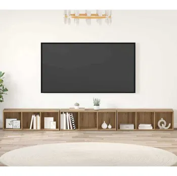 Televizní stolek vidaXL Sestava TV skříněk 3 pcs Artisanový dub 37 x 35 x 107,5 cm [3393554]