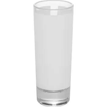 Sklenice Skleněný panák s bílým podkresem a čirou linkou - 2,5 Oz