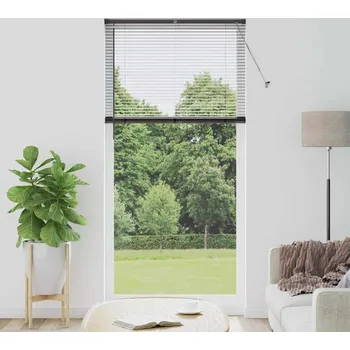 Roleta vidaXL Žaluziové rolety se záclonami Černá 220 x 105 cm Hliník [42006173]