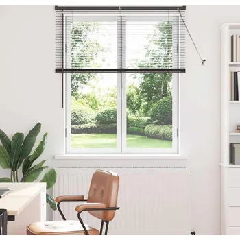 Roleta vidaXL Žaluziové rolety se záclonami Černá 130 x 110 cm Hliník [42006124]