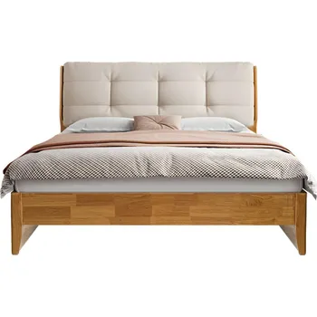 Postel Manželská postel, 180x200, masivní dřevo, přírodní, FLORENCIA