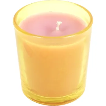 Svíčka Textilomanie Vonná svíčka ve skle 6,5 cm žlutá