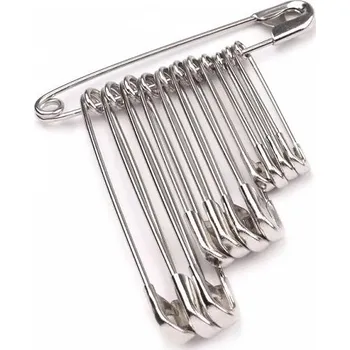 Spínací špendlíky mix velikostí - stříbrné