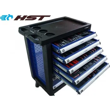 HST Dílenský vozík s nářadím 255ks, 7 zásuvek, HST100