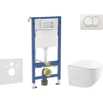 Geberit Duofix - Set předstěnové instalace, kompaktního klozetu Gaia a sedátka softclose, tlačítko Delta, bílá SANI11CA3150B