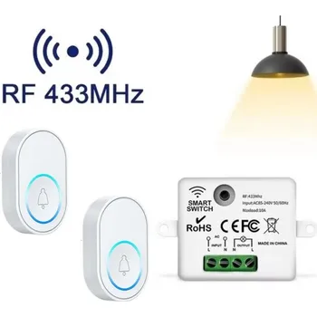 vypínač Bezdrátový spínač RF 433MHz 220V 10A (1+2)