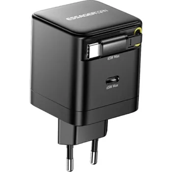 ESSAGER G652CE sada adaptéru s portem USB-C a výsuvného kabelu USB-C - 65W - černá