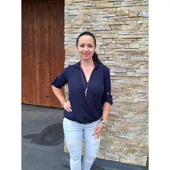 Dámská košile Halenka s překladem tmavě modrá Velikost: UNI: S - XL