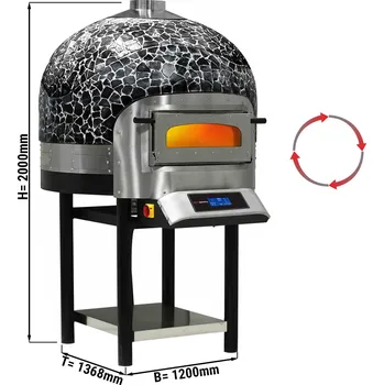 Pec na pizzu G.Gastro Elekrická kamenná pec na pizzu - 6x300mm - digitální - rotační