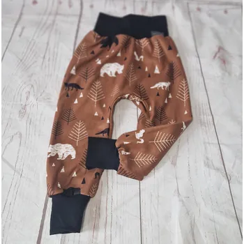 Yháček Flísové tepláky Yháček, Lesní zvěř na karamelové Velikost: 122