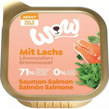 Krmivo pro psa WOW Losos s rajčaty Adult paštika 150g
