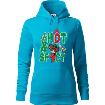 Pánská mikina Dámská mikina Chilli papričky Velikost (žena): M, Vyberte barvu: Tyrkysová