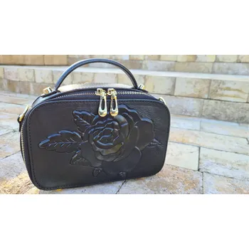 Kabelka Vera Pelle Kožená kabelka ČERNÁ AKČNÍ CENA