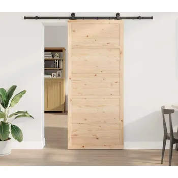 Interiérové dveře vidaXL Posuvné dveře Přírodní 80 x 208 cm Masivní borové dřevo [3381144]