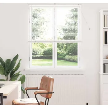 Roleta vidaXL Žaluzie na okno se záclonami Bílá Hliník [42005997]