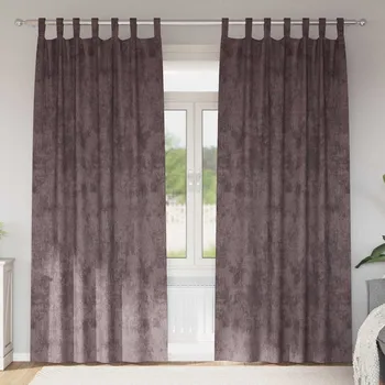 Roleta vidaXL Sametové závěsy se záclonami 2 pcs Hnědá 225 x 140 cm samet [4107730]