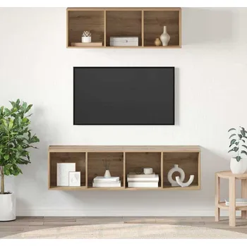 Obývací stěna vidaXL Sestava TV skříněk 2 pcs Artisanový dub kompozitní dřevo [3393356]