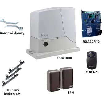 Pohon brány Sada pohonu pro posuvné brány do 1000 kg NICE Rox ROX1000 (E)