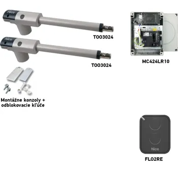 Pohon brány Sada pohonu NICE TOO TOO3024 pro dvoukřídlou bránu - jedno křídlo 3m/300kg
