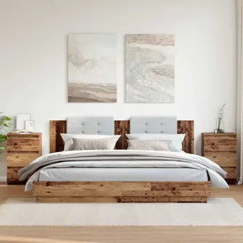 Noční stolek vidaXL Noční stolky 2 ks 40 x 35 x 62,5 cm dřevotříska [806220] Barva: Staré dřevo