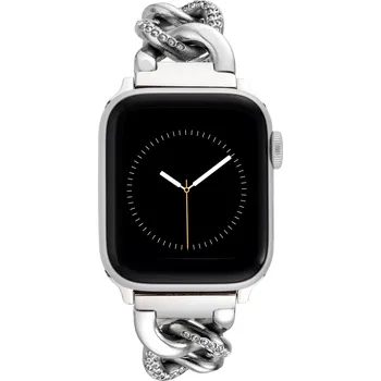 Příslušenství k chytrým hodinkám Anne Klein řemínek pro Apple Watch 38mm/40mm/41mm stříbrný s krystaly