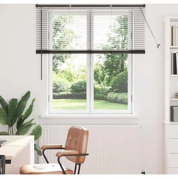 Roleta vidaXL Žaluziové rolety se záclonami Černá 130 x 125 cm Hliník [42006127]