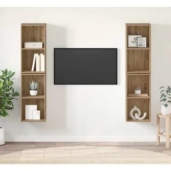 Televizní stolek vidaXL Sestava TV skříněk 4 pcs Artisanový dub 37 x 37 x 72 cm [3393563]