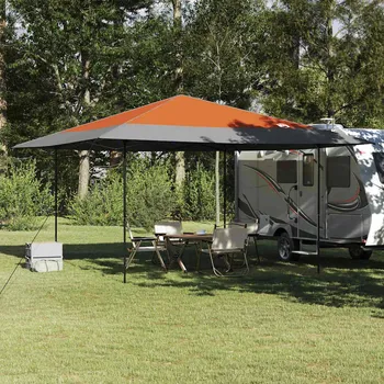 Zahradní stan vidaXL Plachtový Stan Oranžová 395 x 395 x 251 cm textil [42007391]