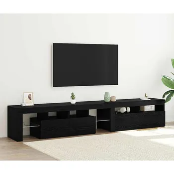 Televizní stolek vidaXL Televizní skříň 2 pcs Černý dub 260 x 37 x 40 cm [3332526]