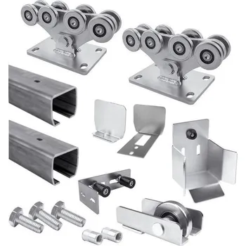 Pohon brány CAIS Sada samonosných posuvných bran 95x86x5 do šířky průjezdu 8 m, perforovaný Fe profil